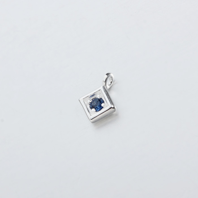 925 Sterling Silver Diamond Shape CZ Charms