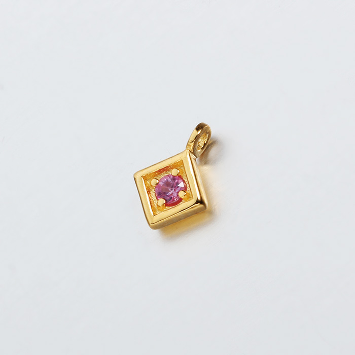 925 Sterling Silver Diamond Shape CZ Charms