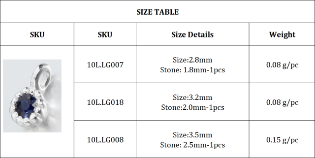 925 Sterling Silver CZ Round Charms