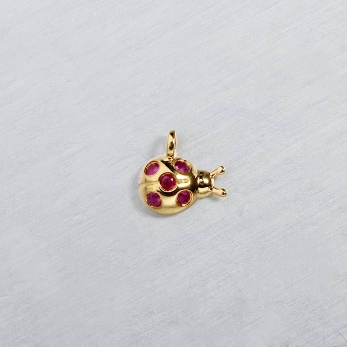 925 Sterling Silver CZ Ladybug Charms