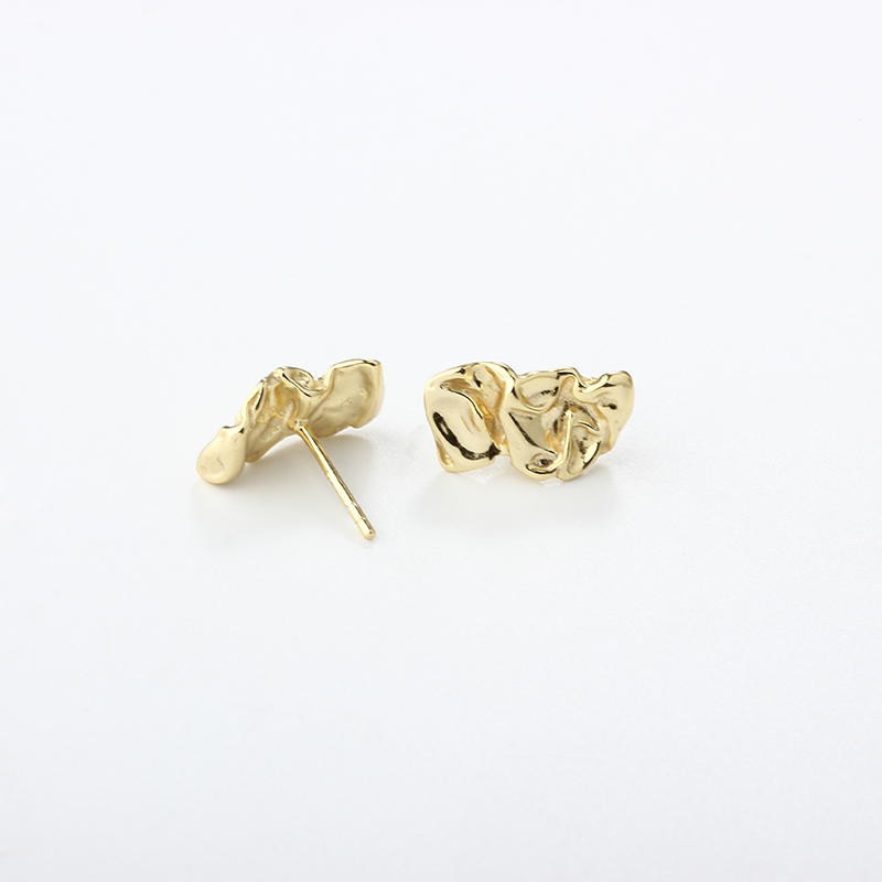 925 Sterling Silver Irregular Wrinkle Earring Stud Findings
