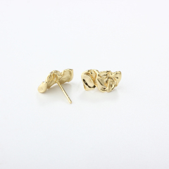925 Sterling Silver Irregular Wrinkle Earring Stud Findings