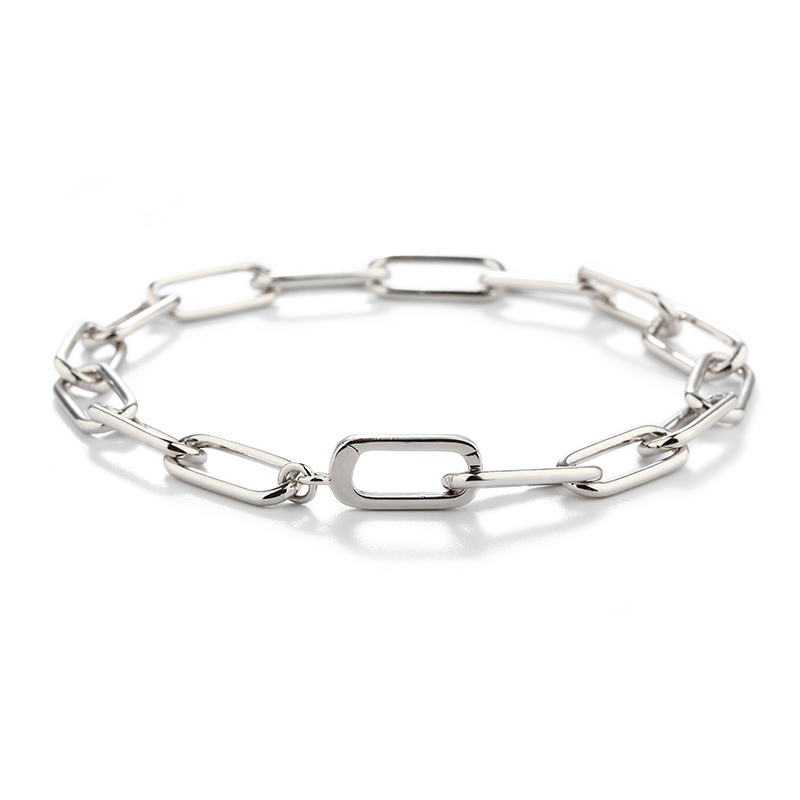 925 Sterling Silver Link Clasp Bracelet