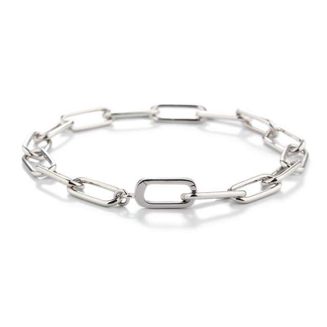925 Sterling Silver Link Clasp Bracelet