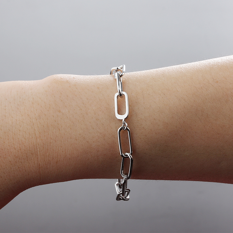 925 Sterling Silver Link Clasp Bracelet