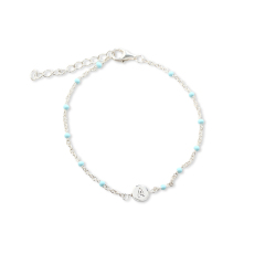 925 Sterling Silver Custom Color Resin Bead Silver Chain Bracelet