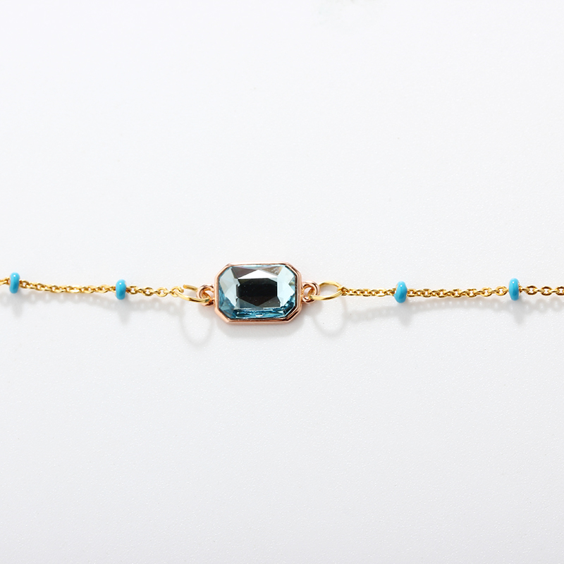 925 Sterling Silver Enamel Bead & Swarovski Crystal Bracelet