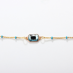 925 Sterling Silver Enamel Bead & Swarovski Crystal Bracelet