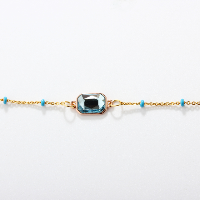 925 Sterling Silver Enamel Bead & Swarovski Crystal Bracelet