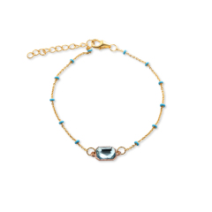 925 Sterling Silver Enamel Bead & Swarovski Crystal Bracelet
