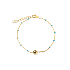 925 Sterling Silver Minimalist Custom Charm & Enamel Bead Bracelet