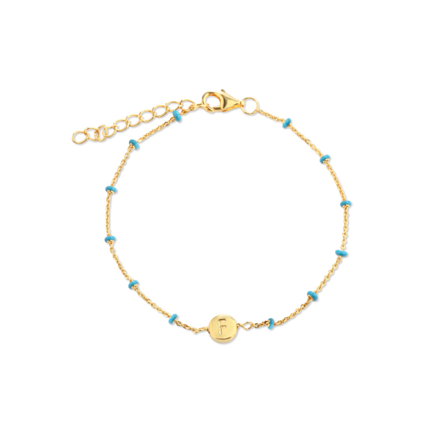 925 Sterling Silver Minimalist Custom Charm & Enamel Bead Bracelet