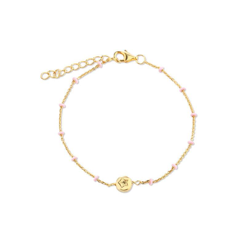 925 Sterling Silver Minimalist Custom Charm & Enamel Bead Bracelet
