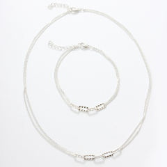 925 Sterling Silver Double Layer Twisted Chain & Paperclip Link Silver Bracelet