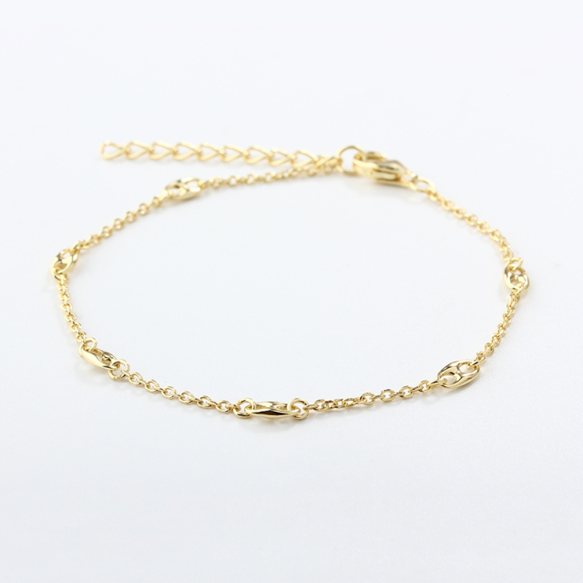 925 Sterling Silver Hollow Paperclip Link Gold Bracelet