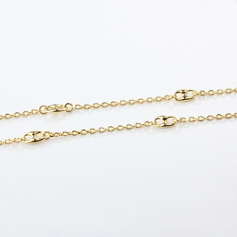 925 Sterling Silver Hollow Paperclip Link Gold Bracelet