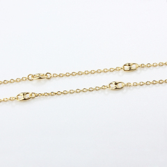 925 Sterling Silver Hollow Paperclip Link Gold Bracelet