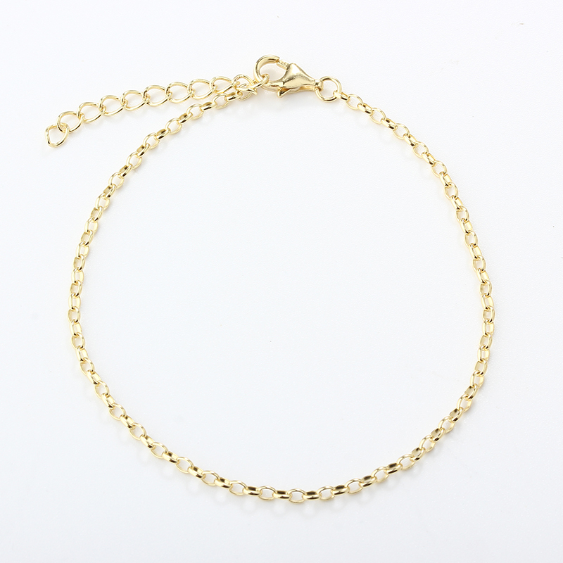 925 Sterling Silver Oval Rolo Chain Bracelet