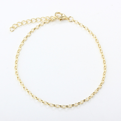 925 Sterling Silver Oval Rolo Chain Bracelet