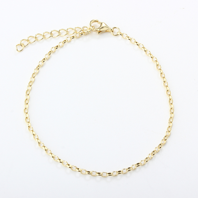 925 Sterling Silver Oval Rolo Chain Bracelet