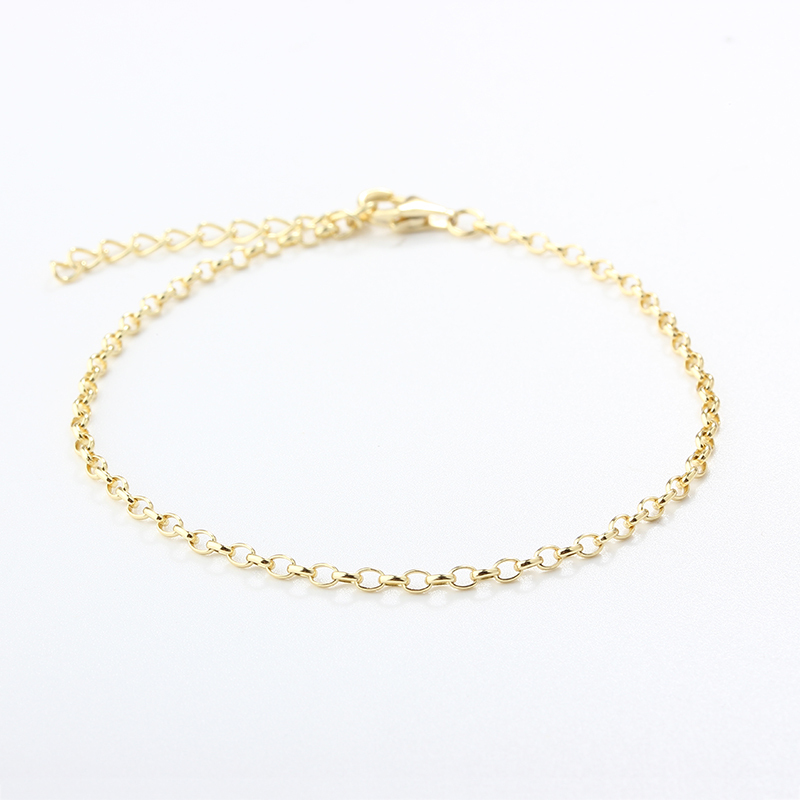 925 Sterling Silver Oval Rolo Chain Bracelet