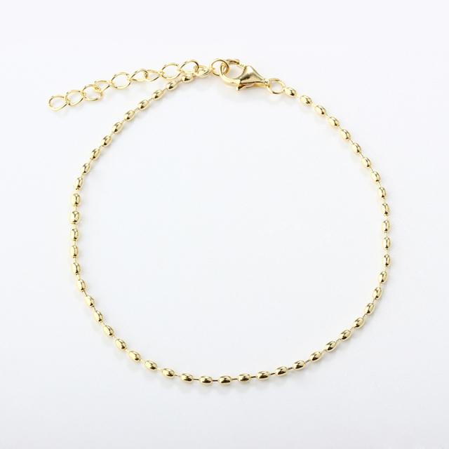 925 Sterling Silver Oval Bead Bracelet