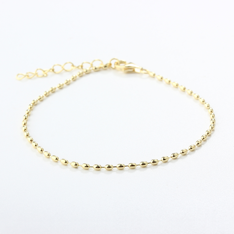 925 Sterling Silver Oval Bead Bracelet