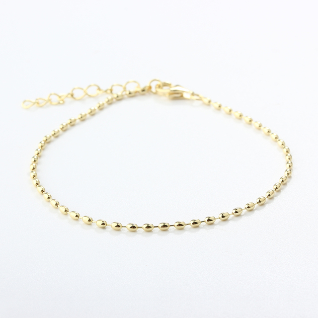 925 Sterling Silver Oval Bead Bracelet