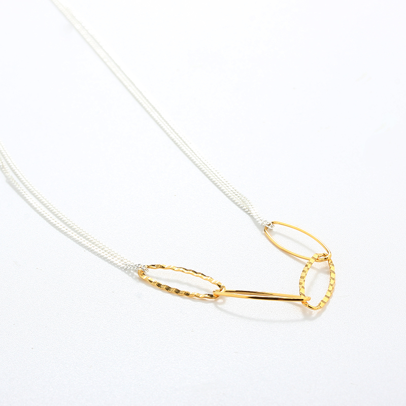 Two Tones Color 925 Sterling Silver Necklace