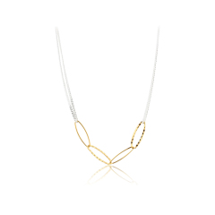 Two Tones Color 925 Sterling Silver Necklace