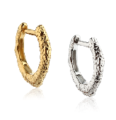 925 Sterling Silver Hammered Texture Hoop Earrings