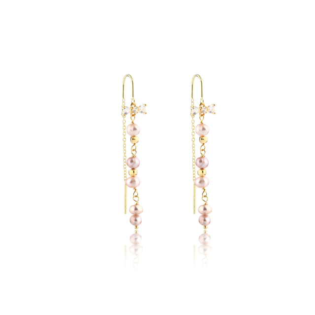 925 Sterling Silver Coin Baroque Pearl Earrings Studs