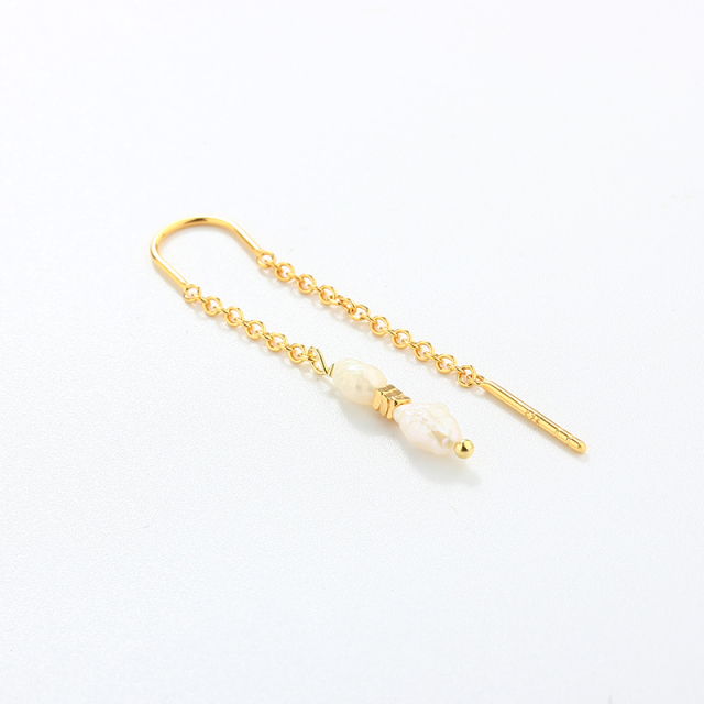 925 Sterling Silver Earring  Wire with Keshi Pearls