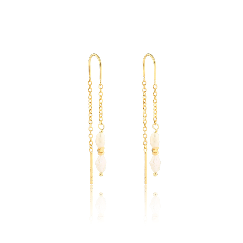 925 Sterling Silver Earring  Wire with Keshi Pearls