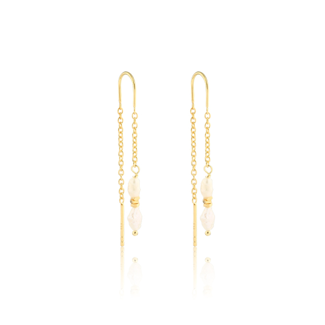 925 Sterling Silver Earring  Wire with Keshi Pearls