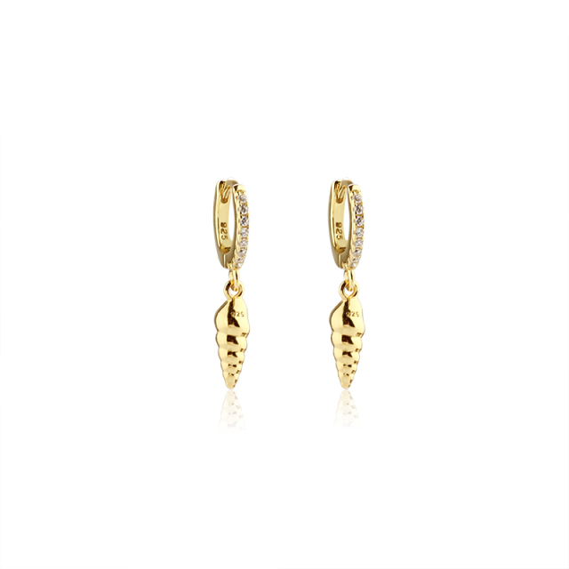 925 Sterling Silver Shell Hoop Earrings