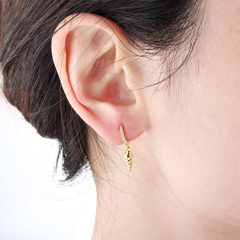 925 Sterling Silver Shell Hoop Earrings