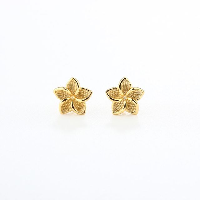 925 Sterling Silver Flower Earrings Studs