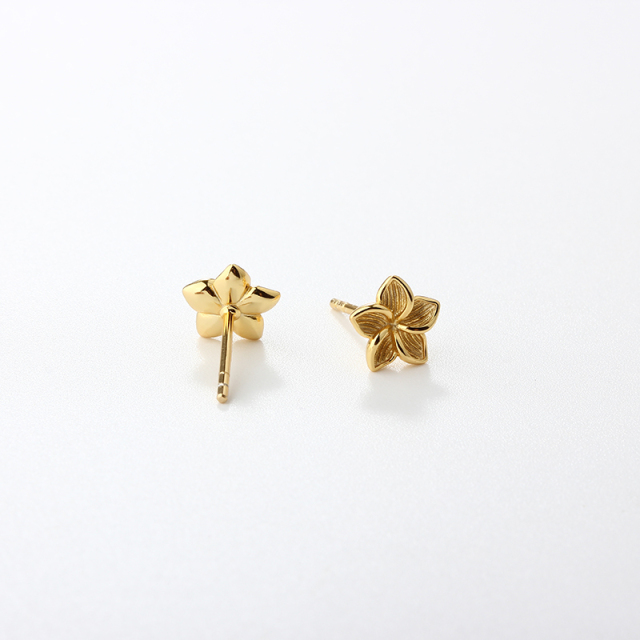 925 Sterling Silver Flower Earrings Studs