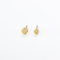 925 Sterling Silver Hammered Round Coin Earrings Studs