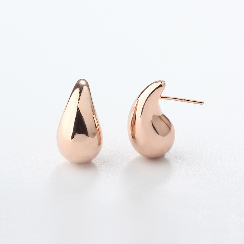 999 Sterling Silver Chunky Teardrop Earrings Studs