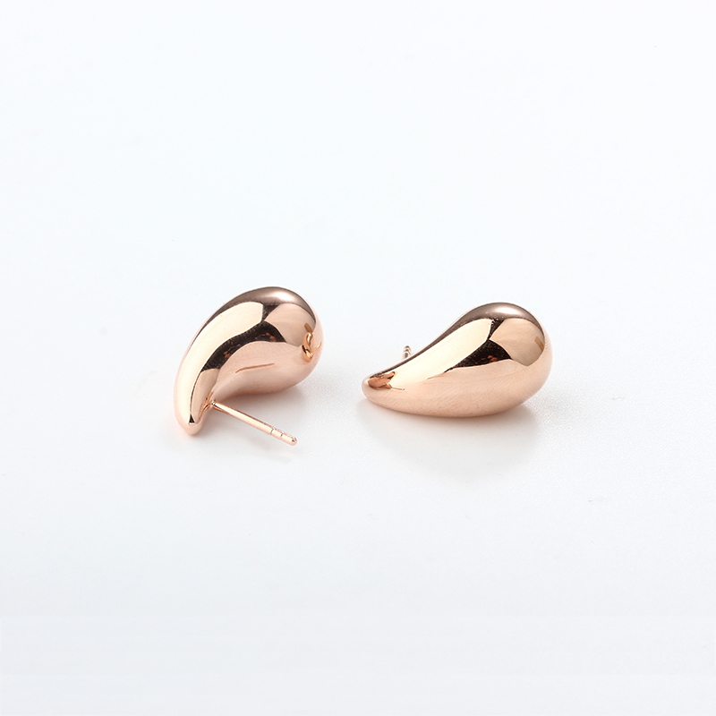 999 Sterling Silver Chunky Teardrop Earrings Studs
