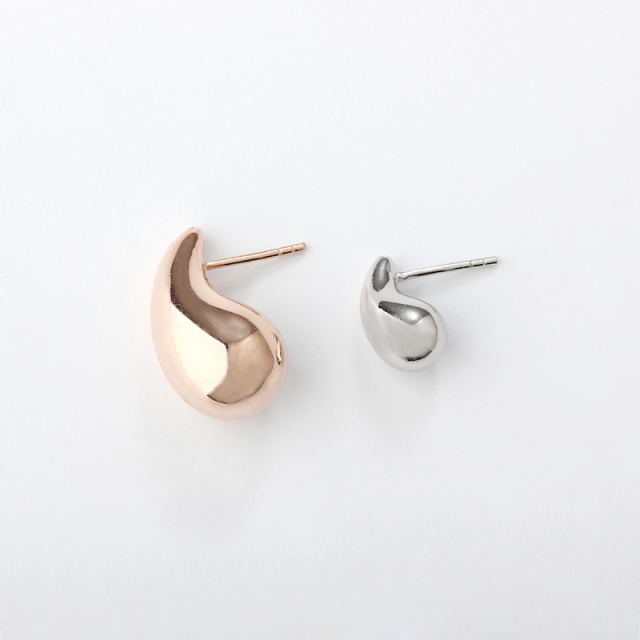 999 Sterling Silver Chunky Teardrop Earrings Studs