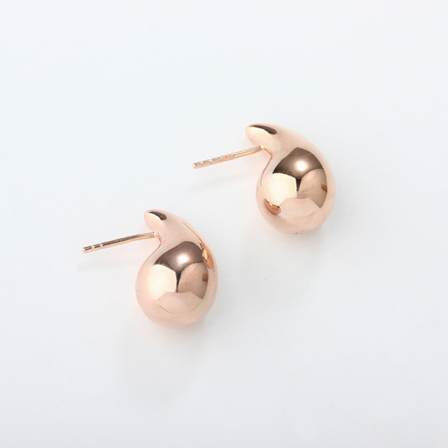 999 Sterling Silver Chunky Teardrop Earrings Studs