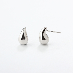 999 Sterling Silver Chunky Teardrop Earrings Studs