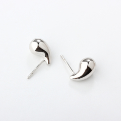 999 Sterling Silver Chunky Teardrop Earrings Studs