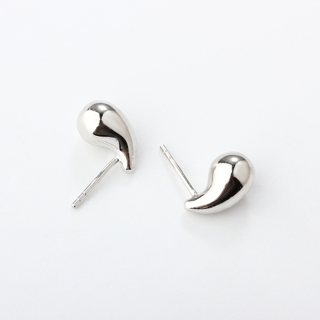 999 Sterling Silver Chunky Teardrop Earrings Studs