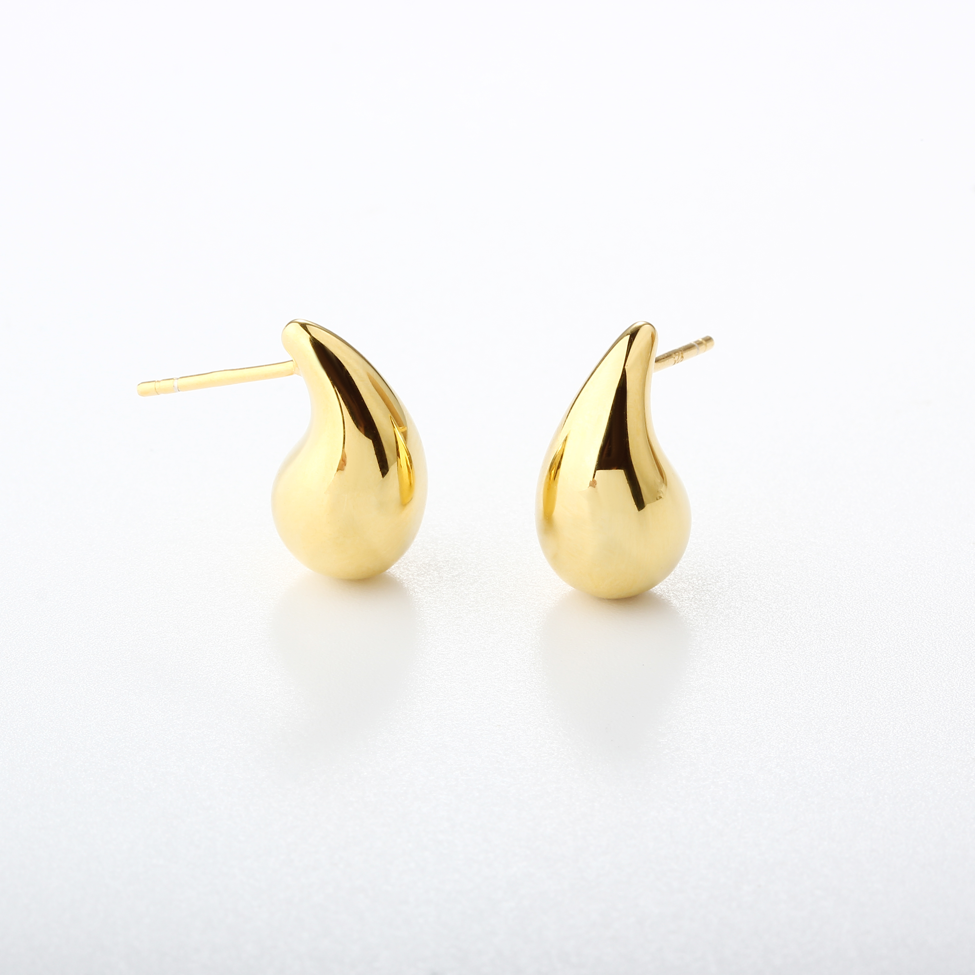 999 Sterling Silver Chunky Teardrop Earrings Studs