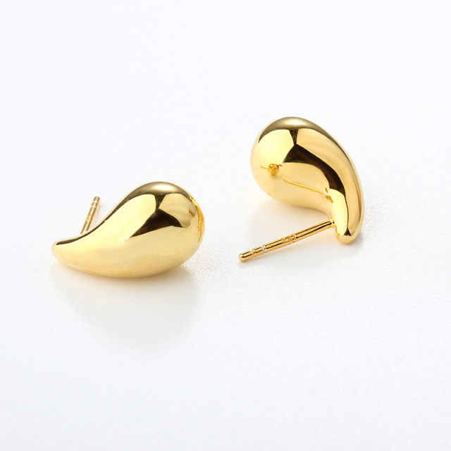 999 Sterling Silver Chunky Teardrop Earrings Studs