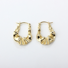 925 Sterling Silver Irregular Wavy Hoop Earrings